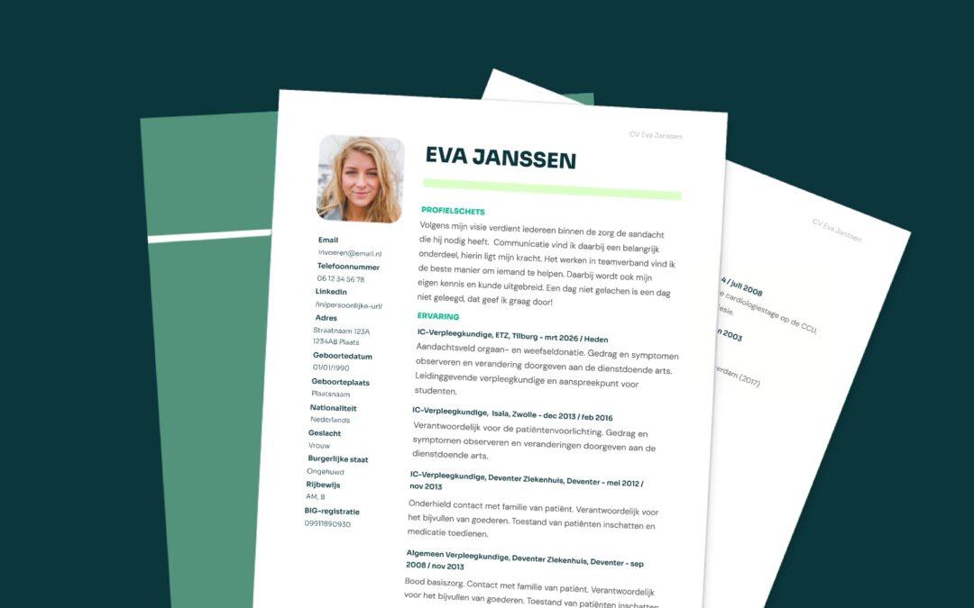 12 tips en een gratis voorbeeld cv in de zorg